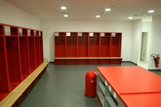 the locker room is empty and ready for customers to use it as a storage area