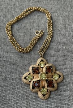 Vintage Sarah Coventry "Starburst" (1974) Necklace | eBay Jewelry Cross, Sarah Coventry Jewelry, Sarah Coventry, Cross Jewelry, Coventry, Etsy Pins, Citrine, Antique Jewelry, Brooch Pin