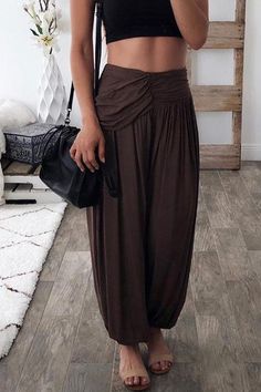 Yoga Outfits For Women, Outfits For Women Summer, Wide Leg Casual Pants, Yoga Trousers, Drape Pants, Yoga Outfits, Solid Color Jumpsuits, Solid Color Pants, Casual Wide Leg Pants