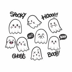 the ghost stickers are all different shapes and sizes