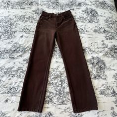 Like New Size US2 Waist 66CM Length 98CM Basic Jeans, Jeans Brown, Brown Chocolate, Chocolate Color, Womens Jeans, V Neck Cardigan, Green Sweater, Slim Fit Jeans, Straight Leg Jeans