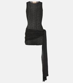 Draped lamé minidress in black - Aya Muse | Mytheresa Aya Muse, Designer Summer Dresses, Summer Dresses Online, Spring Knits, Spring Bags, D 2, Luxury Clothing, Luxury Outfits, Summer Dresses For Women