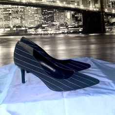 Lauren Ralph Lauren Pinstripe Heels, Never Worn. Sold As Is. Please See Photos. Chic Striped High Heel, Chic Striped High Heels, Chic Striped High Heel Shoes, Ralph Lauren Heels, Square Toe Sandals, Leopard Heels, Sparkly Heels, Ralph Lauren Leather, Round Toe Pumps