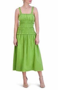 vineyard vines Ruffle Hem Cotton Stretch Poplin Dress | Nordstrom Valentino Designer, Cotton Poplin Dress, Midi Sundress, Poplin Dress, Eliza J, Dress Silhouette, Designer Clothes For Men, Classic Dress, Silhouette Cut