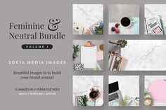 the feminine & neutral bundle volume 1 social media images beautiful images to build your brand