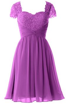 MACloth Women Cap Sleeve Party Formal Gown Short Lace Mother of Bride Purple A-line Dress For Banquet, Purple A-line Banquet Dress, Bridesmaid Dress With Pleated Bodice And Short Sleeves, Purple Dress With Pleated Bodice And Sweetheart Neckline, Fitted Purple Gown With Pleated Bodice, Purple Fitted Dress With Pleated Bodice, Fitted Purple Gown For Wedding Guest, Purple Short Sleeve Wedding Dress, Purple Wedding Evening Dress With Pleated Bodice