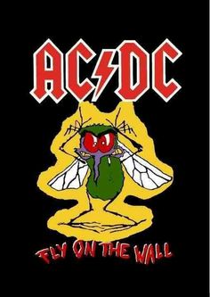 the logo for ac dc fly on the wall