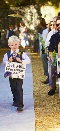 Cute ring bearer sign Ring Barrier Ideas, Ring Barrier, When I Get Married, Foto Tips, Future Mrs, Cute Wedding Ideas, I Got Married, Walking Down The Aisle, Girls Dream