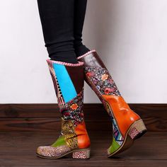 Bohemian Handmade leather women Lace Up Zipper boots – superladystar Multicolor Leather Outdoor Boots, Handmade Leather Casual Boots, Handmade Casual Leather Boots, Bohemian Leather Boots For Winter, Casual Handmade Leather Boots, Casual Multicolor Boots With Flat Heel, Casual Multicolor Flat Heel Boots, Casual Multicolor Closed Toe Boots, Multicolor Bohemian Boots For Spring