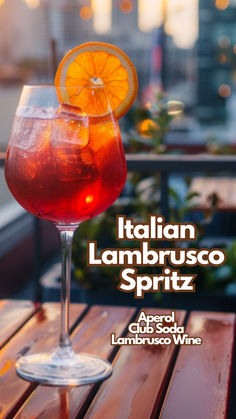 Italian Lambrusco Spritz Lambrusco Spritz, Aperol Cocktails, Lambrusco Wine, Spritz Cocktails, Spritz Drink, Spritz Cocktail, Italian Cocktails