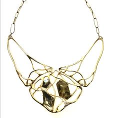 Alexis Bittar Plate Bib Necklace In Gold Tone And Stone With Crystal Accents. Minor Wear On Chain. Armor Jewelry, Wire Jigs, Alexis Bittar Jewelry, Alexis Bittar, Bib Necklace, New Gadgets, Beauty Routines, Makeup Tips, Gold Tones