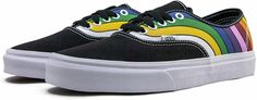 Vans Unisex Authentic (Refract) Black/True White/Multi Brand new, 100% authentic guaranteed! Ships out in one business day Black Rainbow Vans, Vans Logo, Skateboard Shoes, White Rainbow, Vans Authentic, Skate Shoes, Shoes Black, Shoe Collection, Black Shoes