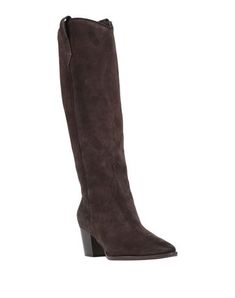 leather, no appliqués, solid color, leather lining, round toeline, square heel, rubber sole, contains non-textile parts of animal origin, suede effect , Color: Dark brown , Size: 7 Knee Boots, Dark Brown, Over Knee Boot, Riding Boots, Soft Leather, Clothing And Shoes, Womens Boots, Heel Height, Bag Accessories