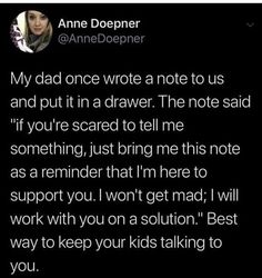 an image of a woman's message to her dad