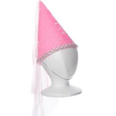 childs pink blue velvet princess hat with veil Whimsical Tall Crown Costume Hat For Party, Pink High Crown Costume Hat For Party, Whimsical Party Hat With Pinched Crown, Fairy Princess Dress, Princess Hat, Princess Dress Kids, Pink Fairy, Ribbon Headbands, Blue Candy