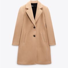 Zara Fitted Soft Coat Super Soft Basic And Beautiful Zara Coats Women, Zara Coats, Gingham Coat, Brown Peacoat, Zara Suits, Cut Blazer, Tan Coat, Houndstooth Coat, Zara Coat