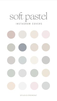 the soft pasted instagram covers are shown in various colors and sizes, including grays