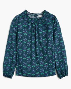 Long-sleeve ruffleneck poplin blouse Fall Long-sleeve Poplin Shirt, Long Sleeve Poplin Tops With Button Closure, Ganni Poplin Blouse, Cotton Button-up Blouse With Smocked Cuffs, Long Sleeve Poplin Shirt With Button Closure, Fall Suit, Poplin Blouse, Blouse For Women, Linen Shop