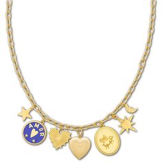 When you think Hart, think joyful jewelry. Created by Charlestonian Hart Hagerty in 2016, each piece of HART is a talisman to positivity, creating a soul-boosting experience for the modern, mindful woman. Embrace the power of love with this Over The Moon x HART exclusive charm necklace. Featuring their best-selling chunky chain, this necklace comes with seven unique charms, each symbolizing the beauty of dreaming bigger and following your heart. Product Details 14K gold color; plated in a pure 2 Fear Of Love, Baby Heart, Power Of Love, Flying Pig, The Lovers, Meaningful Jewelry, The Power Of Love, Diamond Charm, Moon Charm