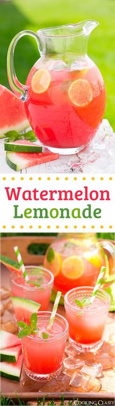 watermelon lemonade is the perfect drink to enjoy on a hot summer day