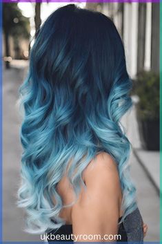 Black To Light Blue Ombre Hair, Teal Color Hair, Cute Blue Hair Ideas, Light Blue Hair Ombre, Dark Blue To Light Blue Hair, Blue Color Melt Hair, Blue Balyage Long Hair Brunettes, Dark To Light Blue Hair, Easter Hair Color Ideas