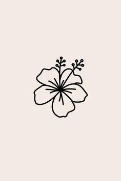 Simple Flower Doodles, Small Flower Drawings, Hibiscus Drawing, Hibiscus Flower Drawing, Cute Flower Drawing, Simple Flower Drawing, Easy Flower Drawings, Summer Drawings