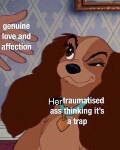 the lady and the tramp is looking at someone's hand in front of her