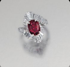 Coloured Gemstones, Ruby And Diamond Ring, Jewelry Appraisal, Unique Engagement Ring, Baguette Diamonds, Sapphire Diamond Ring, Ruby Jewelry