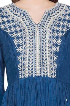 Shop for Soup by Sougat Paul Blue Malaysian Silk Embroidered Midi Dress for Women Online at Aza Fashions Sougat Paul, Royal Blue Midi Dress, Midi Dress For Women, Midi Dress Blue, Embroidered Midi Dress, Embroidered Neckline, Thread Embroidery, Blue Midi Dress, Embroidered Silk