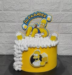 a cake with the simpsons character on it