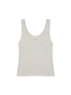 Cut from soft cotton fabric, this regular fit top features deep U-neckline and sleeveless design. Wear yours alone, or layer with various items.  - Lightweight cotton top- Airy, breathable texture throughout- Pearl button fastenings at front- U-neckline for natural feel- Versatile styling and easy layering Cotton Vest Tops For Everyday, Cotton Vest Tops For Everyday Wear, Everyday Cotton Vest Top, Sleeveless Cotton Tops For Everyday, Everyday Sleeveless Cotton Tops, Sleeveless Cotton Tops For Layering, Henley Neckline Tops For Spring Everyday Wear, Everyday Cotton V-neck Vest, Cotton Tank Top For Daywear