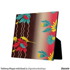 a card holder with colorful flowers on it