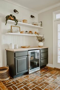 the kitchen is clean and ready to be used as a place for cooking or baking