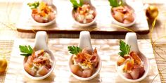 small appetizers with bacon and parsley on them