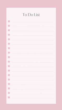 a pink to do list with the words to do list on it