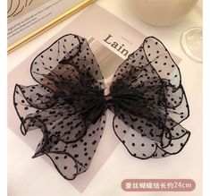 Mesh Bow Hair Clip (Various Designs)measurement is cm.Product Information Material: Lace Color: K9# - French Barrette Clip - Ribbon - White Ribbon Hair Clip, Mesh Bows, Bow Hair Clip, Bow Hair Accessories, Hair Hoop, French Barrette, Ribbon Hair, Lace Flower, Hair Hoops