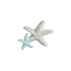 two white and blue starfishs on a white background