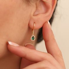 "Discover the epitome of elegance with our 14K Solid Gold Earrings, featuring authentic Emeralds & Diamonds. The perfect May birthstone gift for your mother, girlfriend, or wife, these earrings offer a timeless dangling design that captivates. A true testament to love and craftsmanship, destined to be cherished forever. Believed to be the \"stone of power\", emerald provides physical, spiritual and emotional balance. It is believed to increase spiritual growth, communication, joy, romance, harmo Emerald Drop Earrings, Real Diamond Earrings, Emerald Diamond Earrings, Emerald Earrings Drop, Mom Wedding, Solid Gold Earrings, May Birthstone, Emotional Balance, Birthstone Gifts