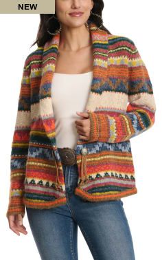 Cotton & Rye Women's Multi-Color Pattern Cardigan Fair Isle Sweater Coat For Fall, Multicolor Fair Isle Pattern Outerwear For Fall, Multicolor Fair Isle Outerwear For Fall, Casual Outerwear With Fair Isle Pattern, Multicolor Knit Cardigan For Fall, Fall Multicolor Knit Cardigan, Casual Fair Isle Pattern Outerwear For Layering, Casual Fair Isle Outerwear For Layering, Winter Multicolor Cardigan For Layering