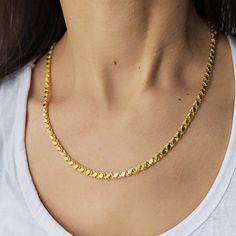 "14K Solid Gold Mirror Chain, Fancy Necklace, Chain Necklace, Flat Link Chain Necklace, Jewelry Gold 14K, Marquise Shape Sequin, Gift For Her P E R S O N A L I Z E D ∙ J E W E L R Y ❤ Handmade with love ❤ 🧿 Welcome to GDjeweltr. All our jewelery is made by handmade in our workshop as custom. The most unique gift you can find for you and your loved ones ♥ Please take a look my store to see our handmade necklaces, rings, earrings and bracelets collection. ⭐ Item Details: * Material: 14K Solid Gold * Finish: 14K Yellow Gold * Chain width:  4 mm * Approx weight 7.70 gr (for 20\", ±10%) P E R S O N A L I Z E D ∙ J E W E L R Y ❤ Handmade with love ❤ 🧿 Welcome to GDjeweltr. All our jewelery is made by handmade in our workshop as custom. The most unique gift you can find for you and your loved o Gold Plated Link Chain Necklace For Anniversary, Diamond Cut Link Chain Necklace For Anniversary, Hallmarked Gold Chain Necklace, Gold Diamond Cut Chain Link Necklace, Gold Diamond Cut Snake Chain Necklace, Gold Plated Link Necklaces Hallmarked, Gold Hallmarked Chain Link Necklace, Elegant 14k Gold Chain Necklace, 16 Inch, Luxury Gold-tone Modern Chain Necklace