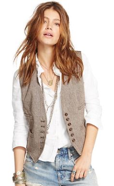 Wool Vest Outfit, Southern Monogram, Herringbone Vest, Southern Shirt, Southern Marsh, Blazer Jackets For Women