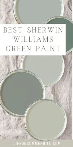 four different shades of gray paint with the words best shewn williams green paint on them