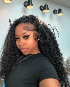 4 Babygirl Black Wet And Wavy Wig, Deep Curly Wig Hairstyles, Curly Wigs For Black Women, Black Hair Updo Hairstyles, Braided Hairstyles For Black Women Cornrows, Hair Done, Wispy Lashes