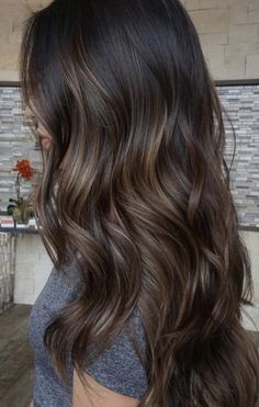 Brown Hair Balayage Chocolate, Long Chocolate Brown Hair Balayage, Long Brown Hair With Subtle Highlights, Darker Balayage Hair, Subtle Chocolate Brown Balayage, Chocolate Brown Hair Babylights, Darker Hair Balayage, Hair With Subtle Highlights, Shades Of Brown Hair Color Balayage