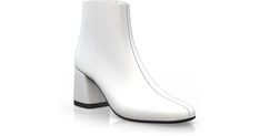 Everyday Booties 8979 Modern White Boots With Sculpted Heel, White High Heeled Calf Leather Boots, White Calf Leather High Heeled Boots, Modern White Square Toe Boots, White Square Toe Boots With Sculpted Heel, White Boots With Sculpted Heel And Square Toe, Modern White Heeled Boots For Formal Occasions, Modern White Leather Boots, White Leather Boots With Sculpted Heel