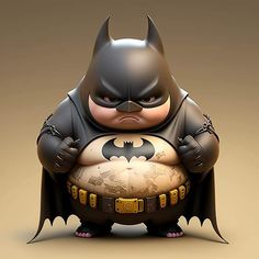 an image of a cartoon character that is wearing a batman suit and holding a ball