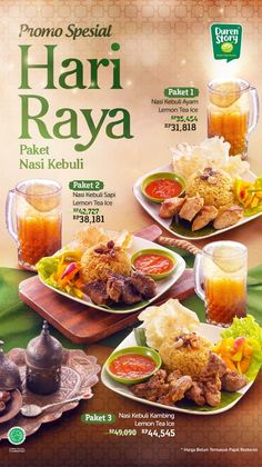 the menu for har raya restaurant