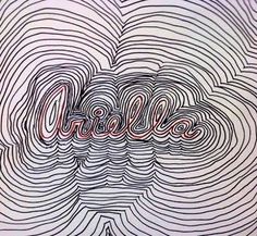 an abstract drawing with the word hello on it