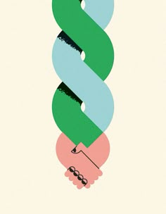 an abstract image of two hands holding each other in the shape of a twisted spiral