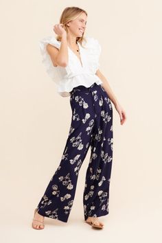 Nuuly | Pants Trendy Summer Pants For Brunch, Chic Floral Print Pants For Day Out, Chic Summer Pants For Brunch, High-waisted Pants For Summer Brunch, Floral Print Wide Leg Bottoms For Brunch, Summer Floral Print Bottoms By Urban Outfitters, Chic High-waisted Pants For Brunch, Trendy Wide-leg Pants For Brunch, Trendy Wide Leg Pants For Brunch